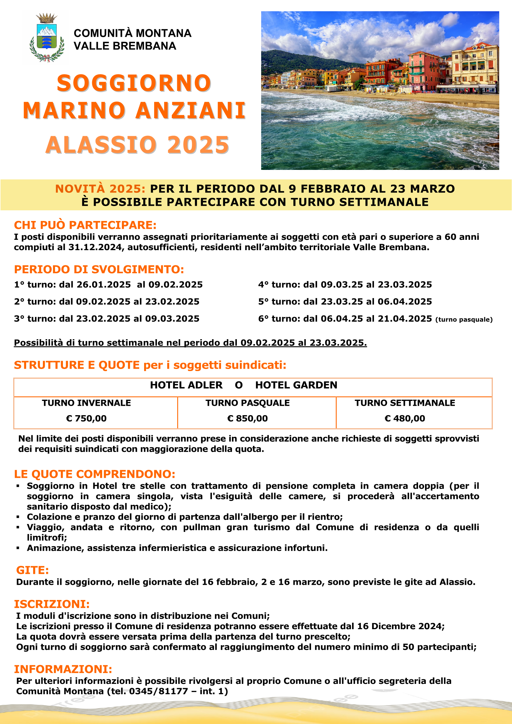 Immagine SOGGIORNO MARINO ANZIANI AD ALASSIO 2025