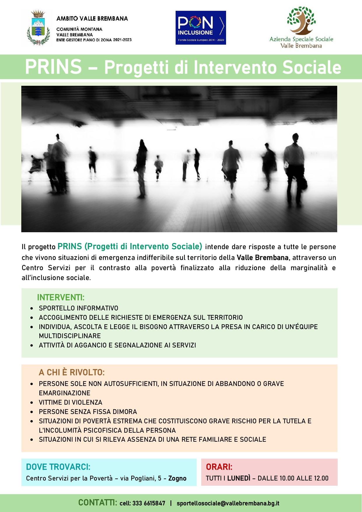 Immagine ATTIVAZIONE CENTRO SERVIZI PER IL CONTRASTO ALLA POVERTA' - sportello dedicato alle persone che vivono situazioni di emergenza indifferibile 