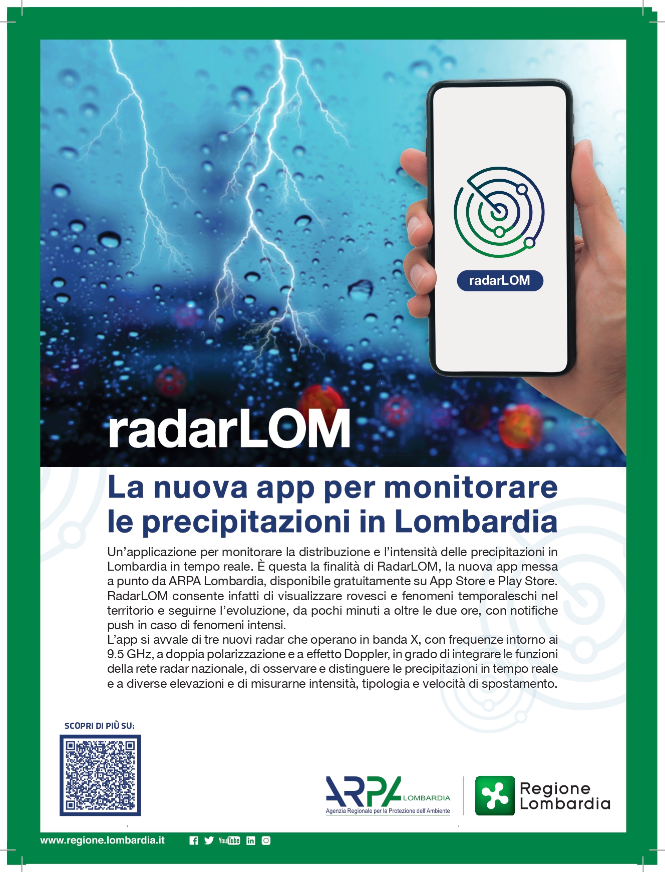 Immagine RadarLOM - La nuova app per monitorare le precipitazioni in Lombardia