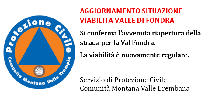 Immagine AGGIORNAMENTO SITUAZIONE VIABILITA' VALLE FONDRA
